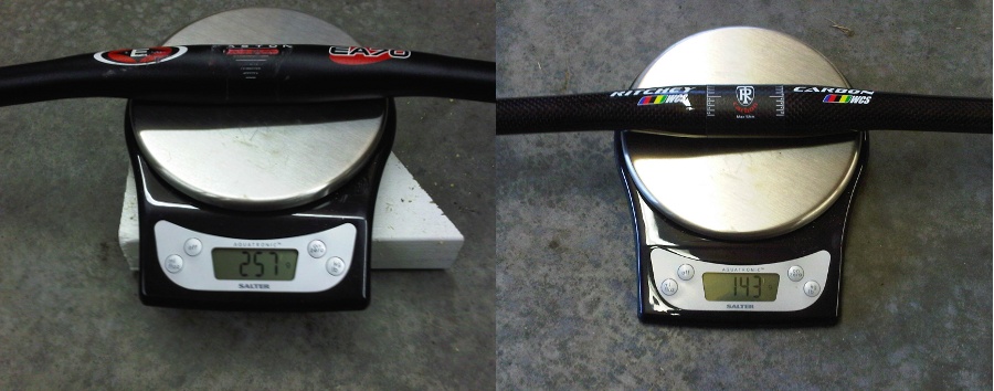 Ritchey WCS Carbon Flat Bar Weight Comparison